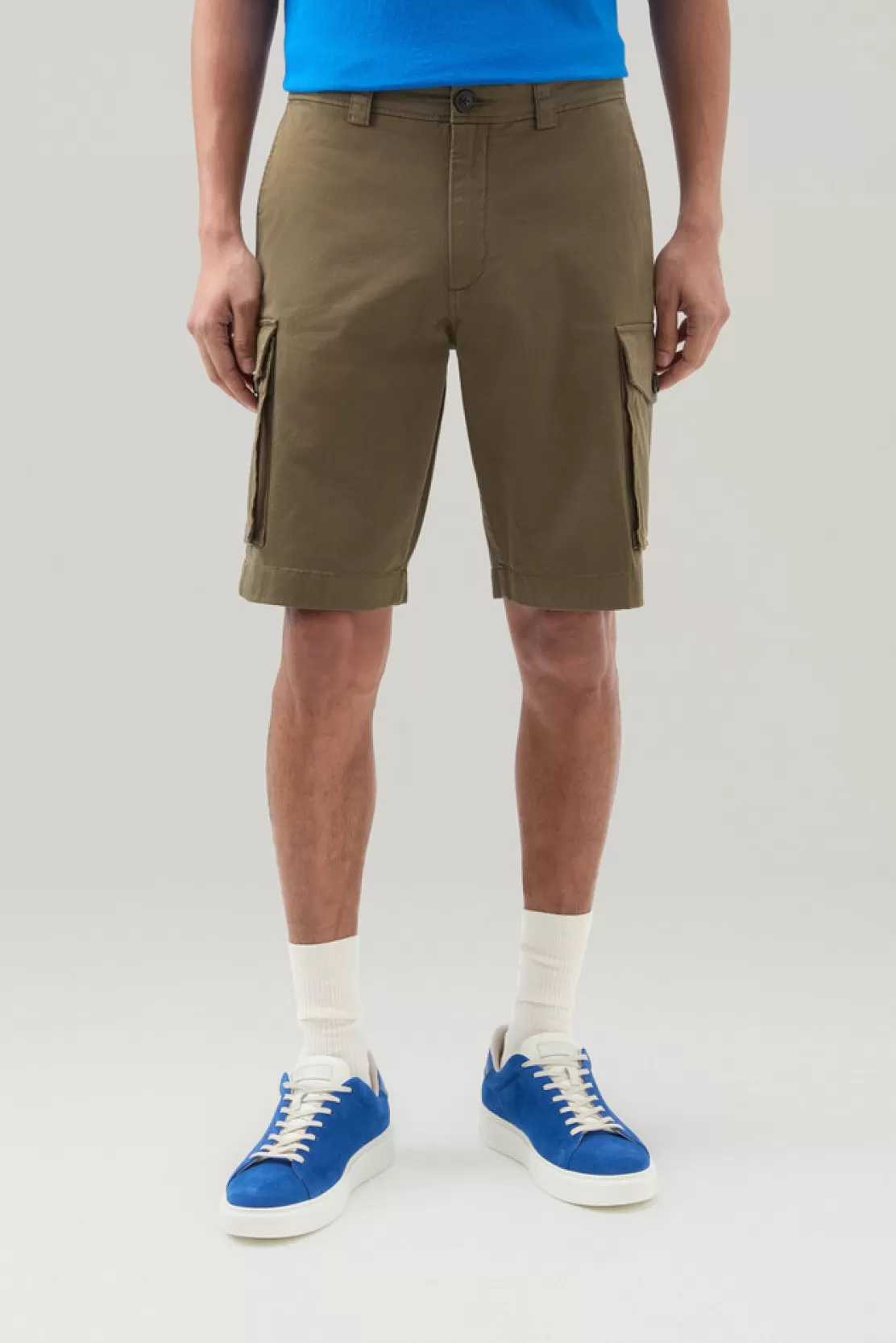 Woolrich Stückgefärbte Cargo-Shorts Aus Stretch-Baumwolle Lake Olive Cheap