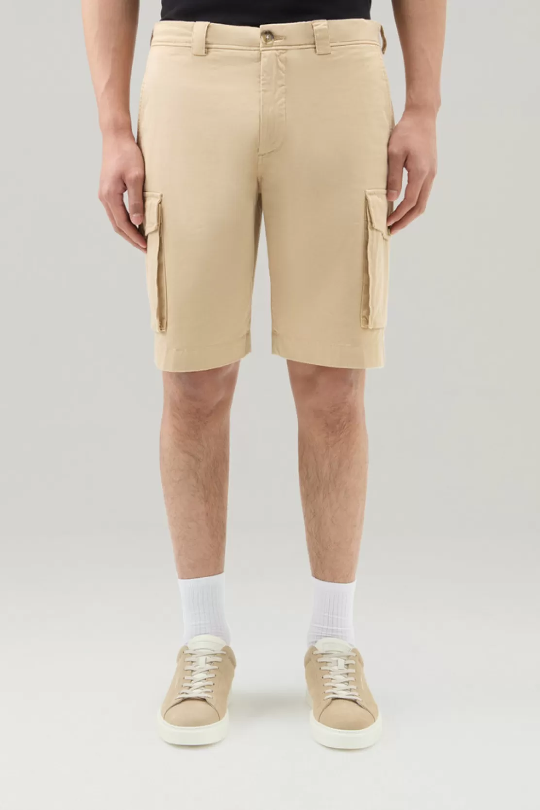 Woolrich Stückgefärbte Cargo-Shorts Aus Stretch-Baumwolle Beach Sand Cheap