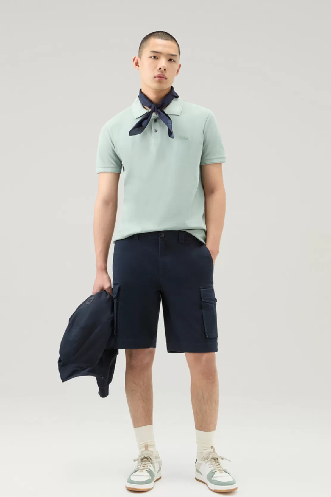 Woolrich Stückgefärbte Cargo-Shorts Aus Stretch-Baumwolle Melton Blue Discount