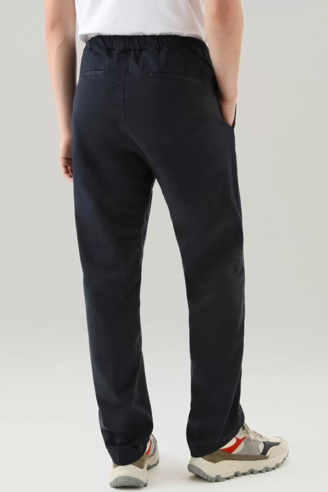 Woolrich Stückgefärbte Chinohose Aus Stretch-Baumwolle Mit Nylongürtel Melton Blue Outlet