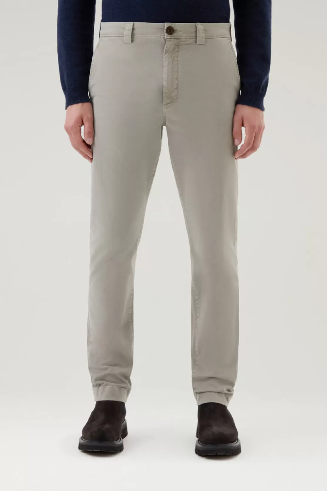 Woolrich Stückgefärbte Chinohose Aus Stretch-Baumwolltwill Taupe Clearance