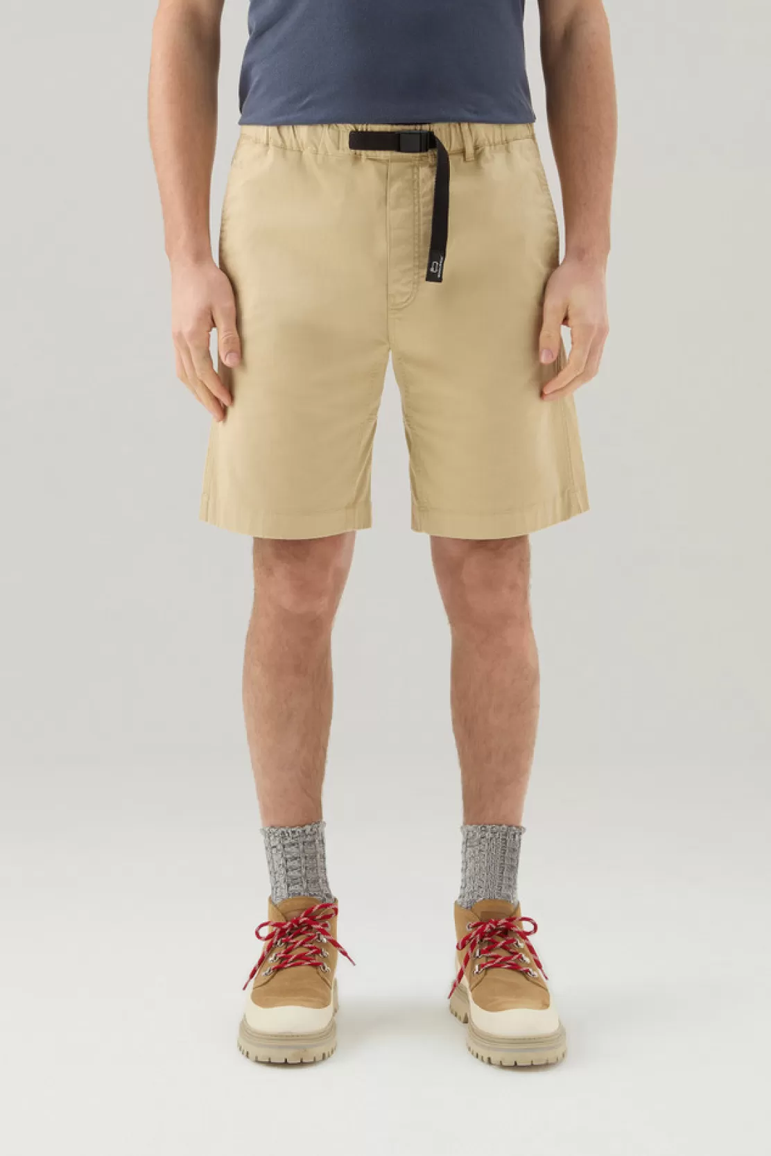 Woolrich Stückgefärbte Chino-Shorts Aus Stretch-Baumwolle Beach Sand Outlet