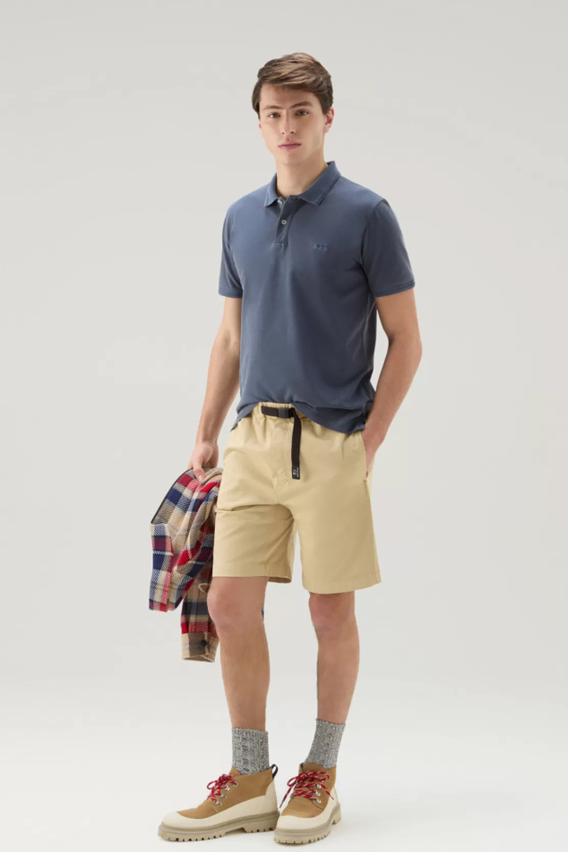 Woolrich Stückgefärbte Chino-Shorts Aus Stretch-Baumwolle Beach Sand Outlet