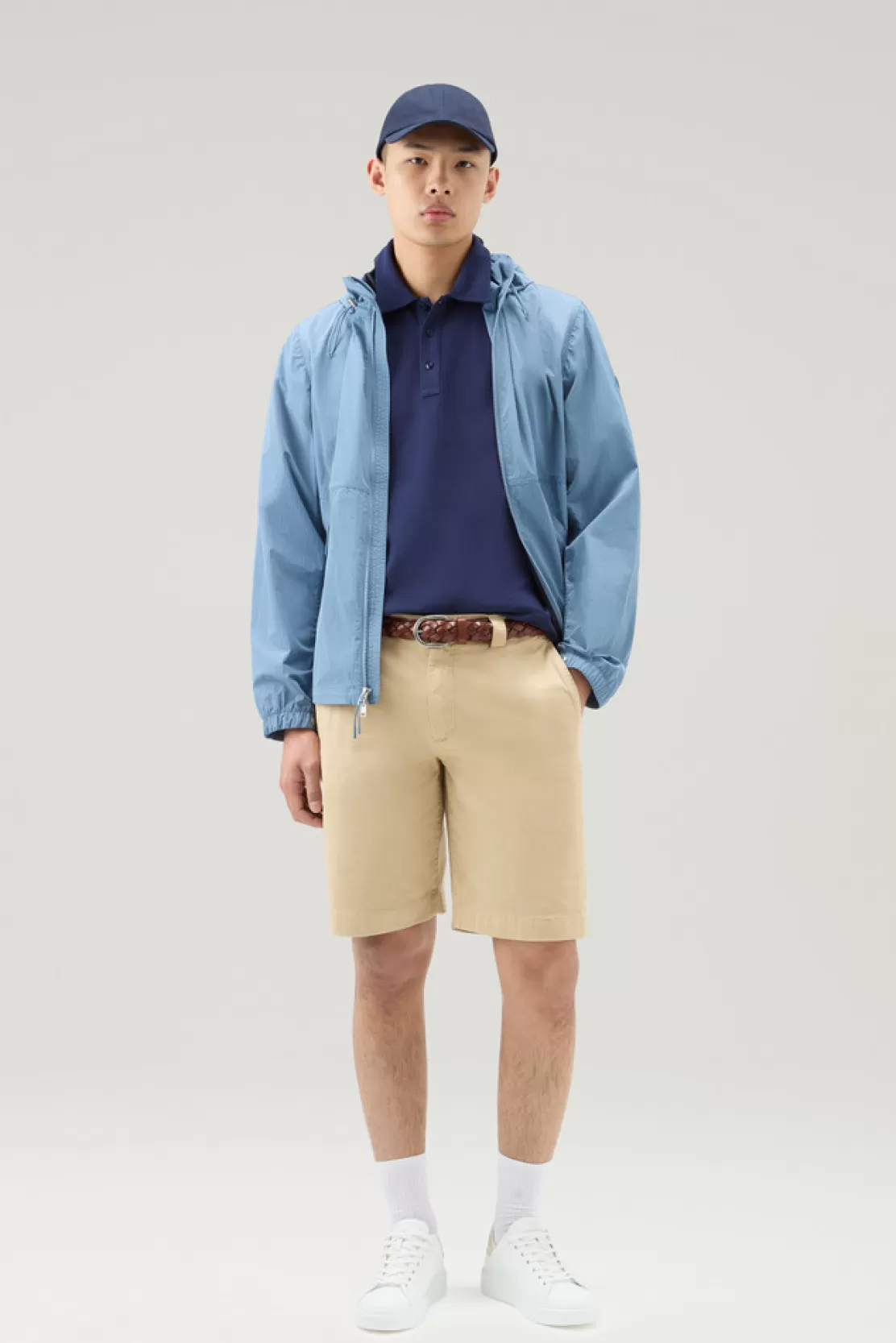 Woolrich Stückgefärbte Chino-Shorts Aus Stretch-Baumwolle Beach Sand Outlet