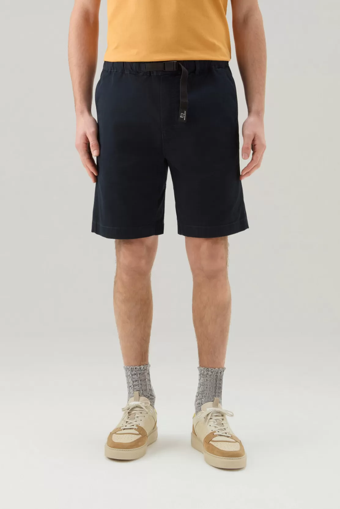 Woolrich Stückgefärbte Chino-Shorts Aus Stretch-Baumwolle Melton Blue Discount