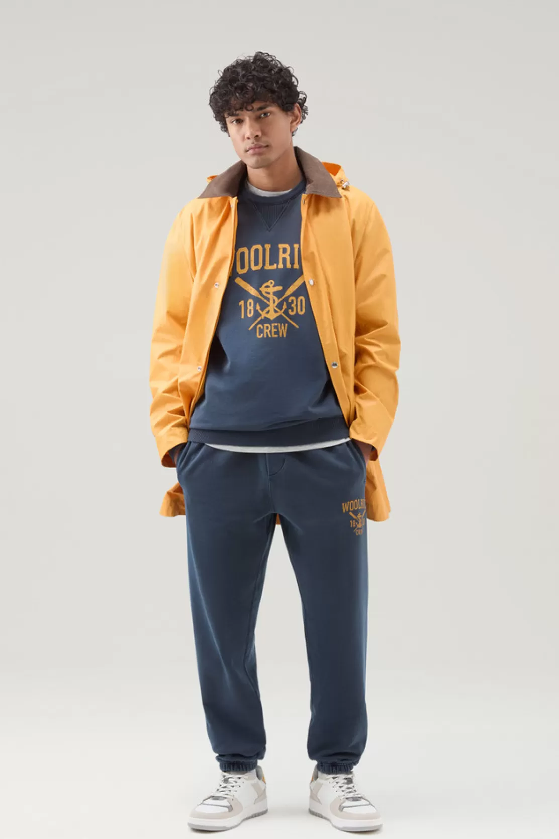 Woolrich Stückgefärbte Jogginghose Aus Reiner Gebürsteter Baumwolle Melton Blue Clearance