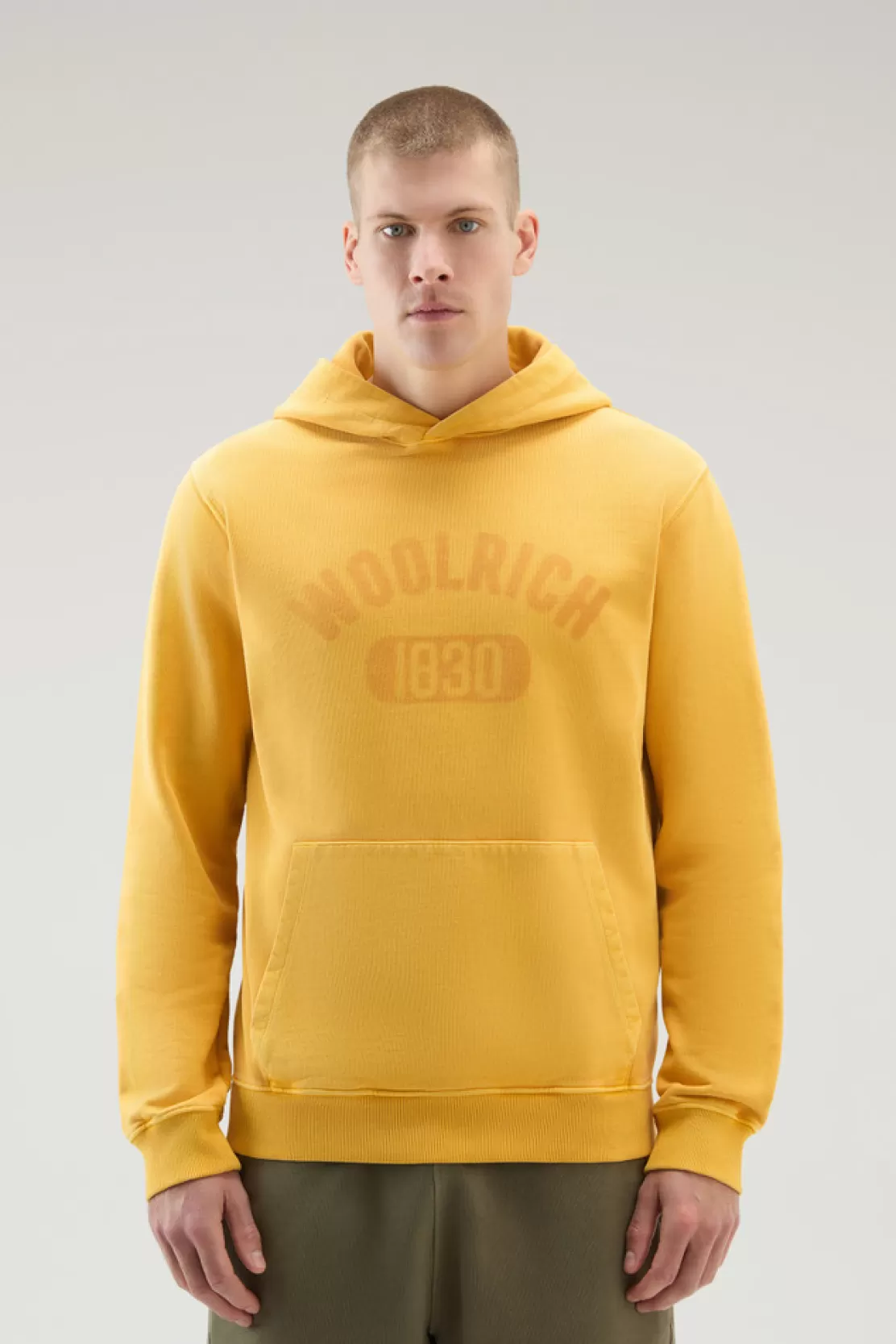 Woolrich Stückgefärbter 1830-Hoodie Aus Reiner Baumwolle Golden Glow Cheap