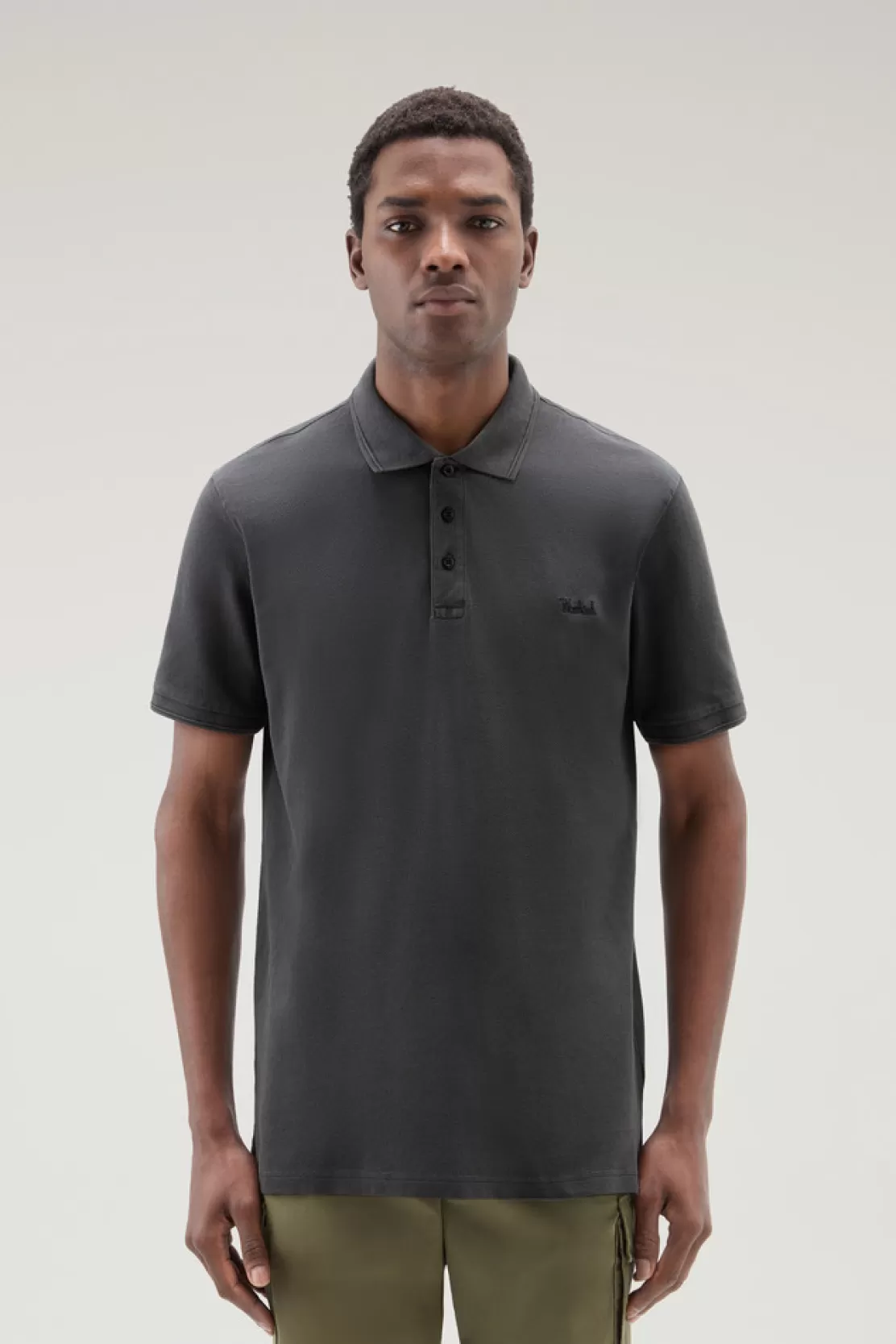 Woolrich Stückgefärbtes Mackinack-Polo Aus Stretch-Baumwoll-Piquet Black Online