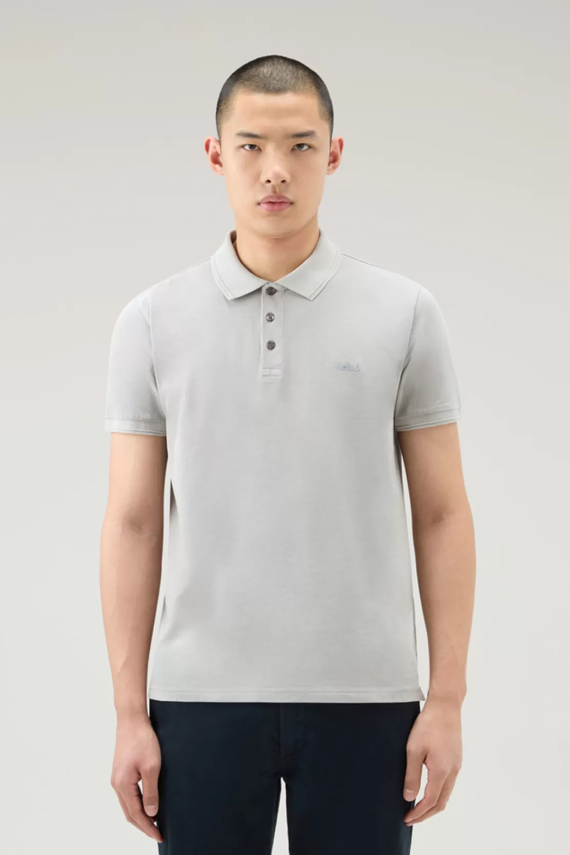 Woolrich Stückgefärbtes Mackinack-Polo Aus Stretch-Baumwoll-Piquet Mineral Grey Best