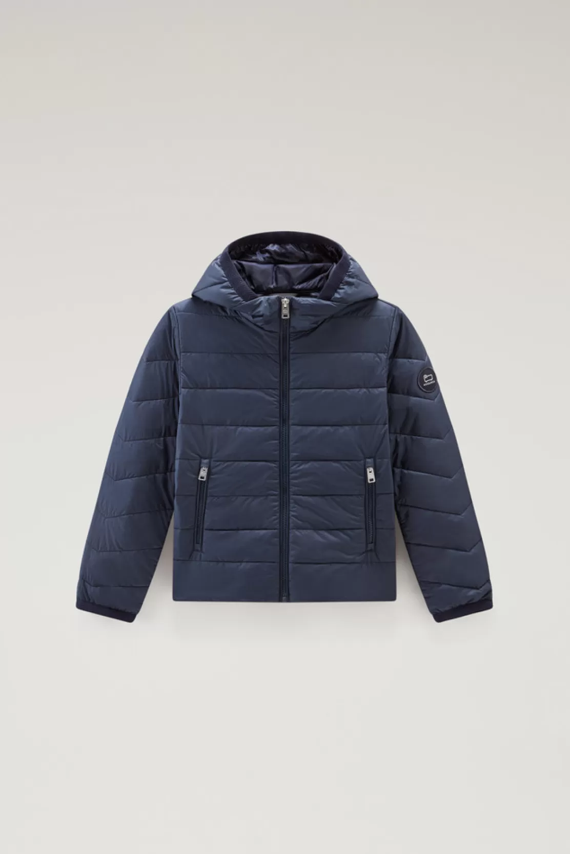 Woolrich Sundance Kapuzenjacke Aus Leichter Mikrofaser Für Jungen Melton Blue Clearance