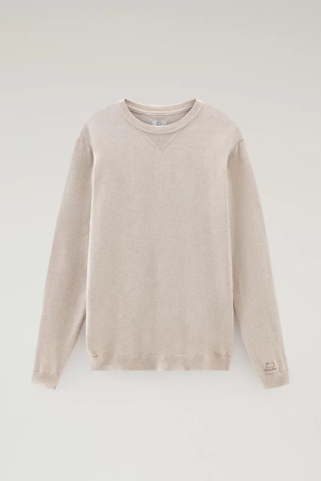 Woolrich Sweater Mit Rundhalsausschnitt Aus Reiner Baumwolle Beige Melange Sale