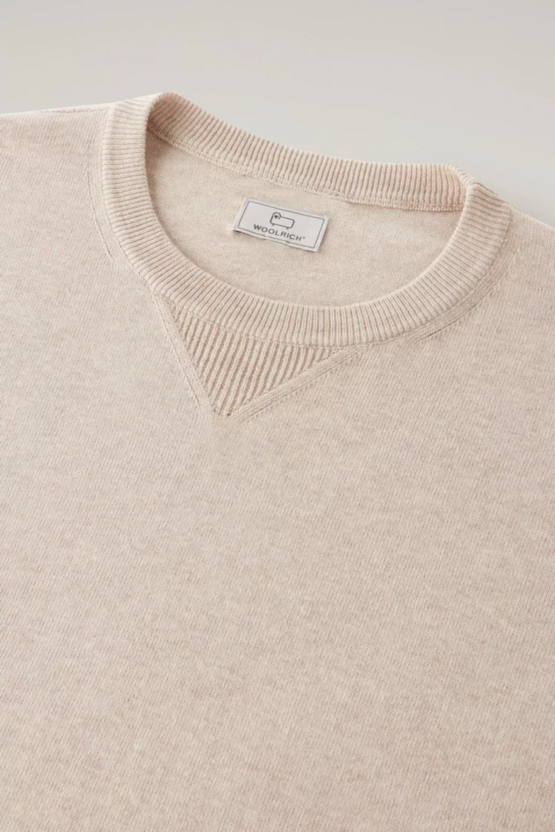 Woolrich Sweater Mit Rundhalsausschnitt Aus Reiner Baumwolle Beige Melange Sale