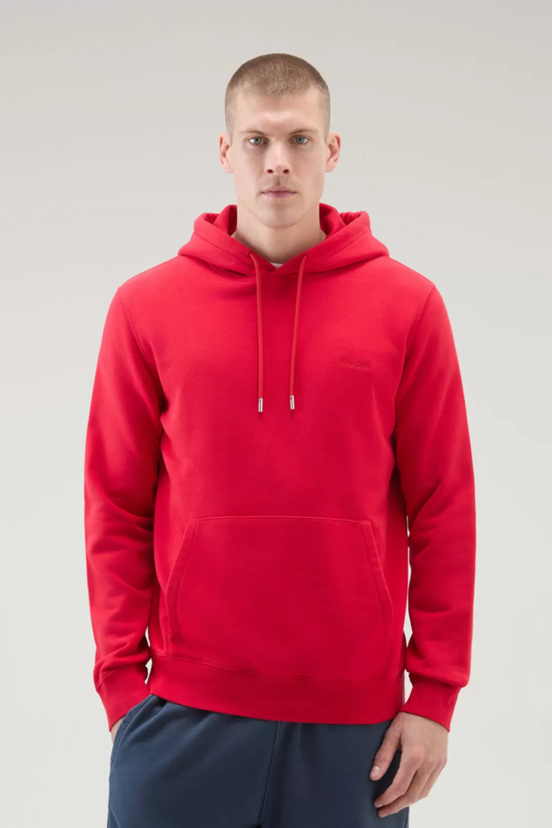 Woolrich Sweatshirt Aus Baumwollmischung Mit Kapuze Und Gesticktem Logo Sky Red Hot