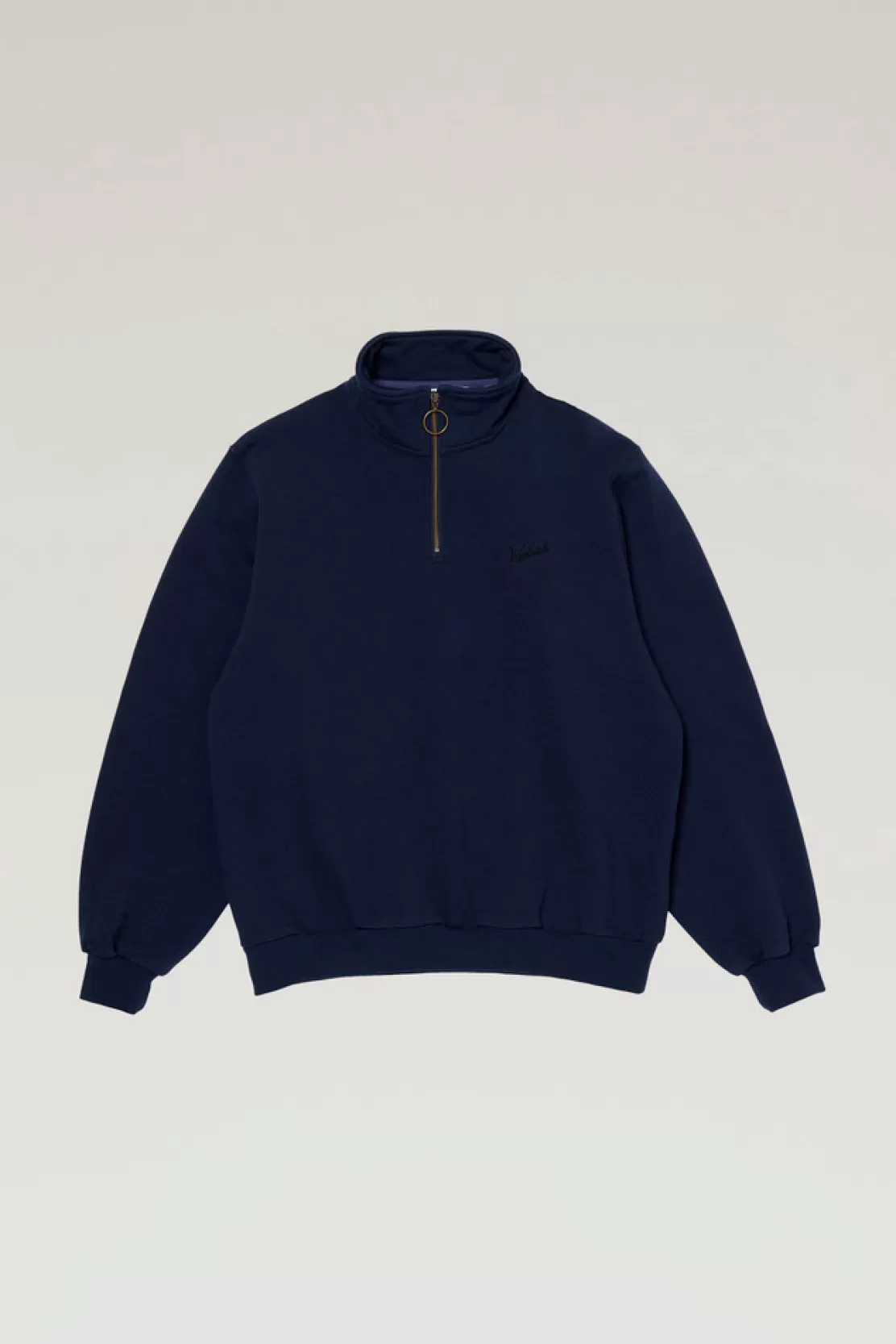 Woolrich Sweatshirt Aus Reiner Baumwolle Mit Halbem Reißverschluss Navy Cheap