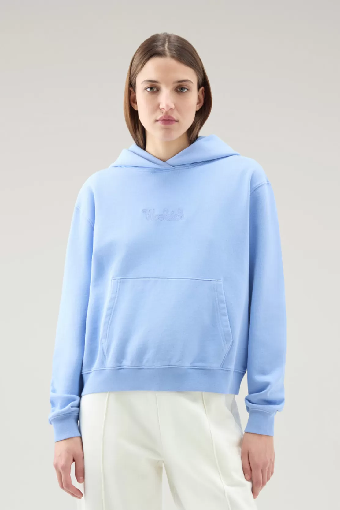 Woolrich Sweatshirt Aus Reiner Baumwolle Mit Kapuze Und Aufgesticktem Logo Sea Breeze Outlet