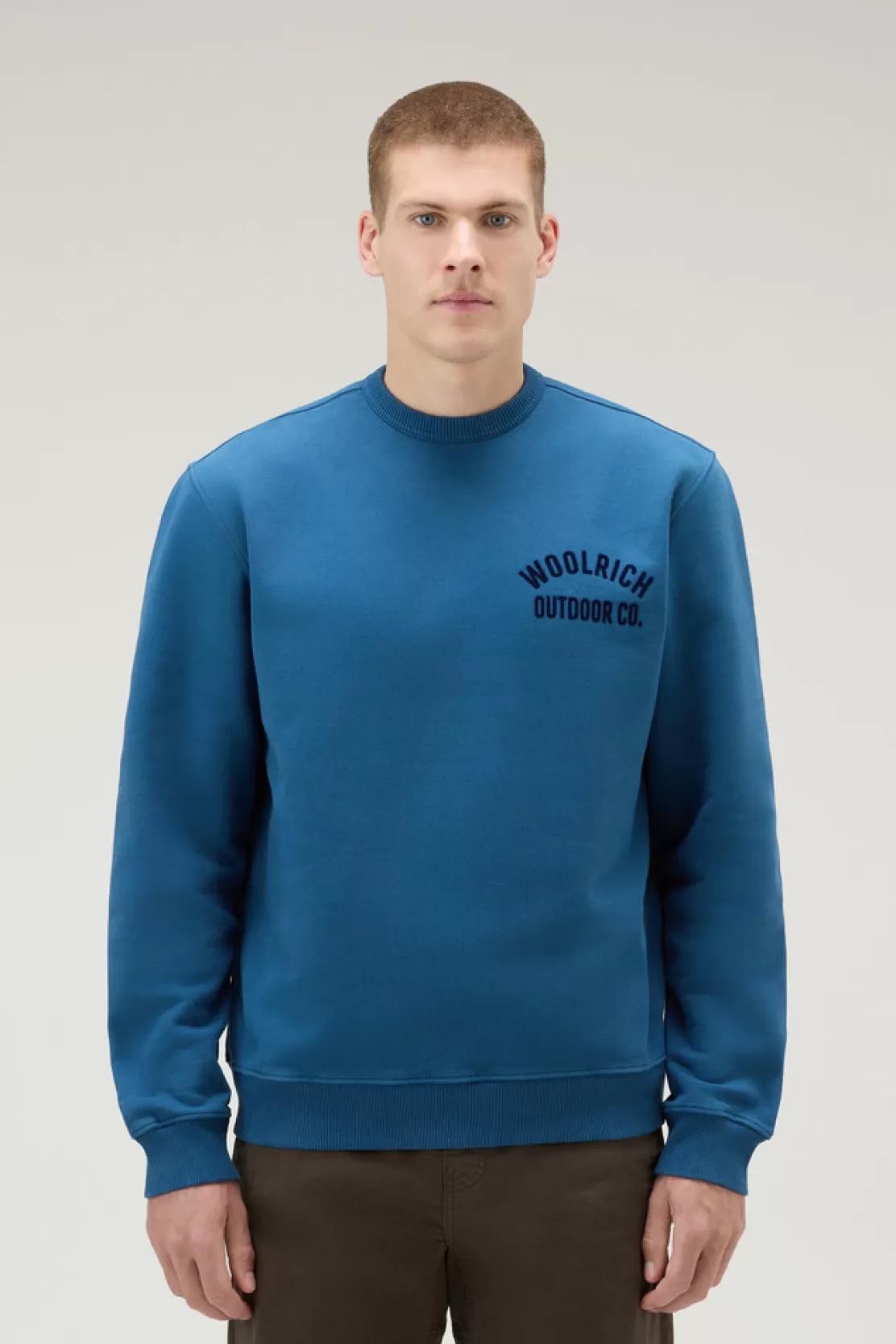 Woolrich Sweatshirt Mit Rundhalsausschnitt Aus Reiner Baumwolle Blue Lobster Cheap