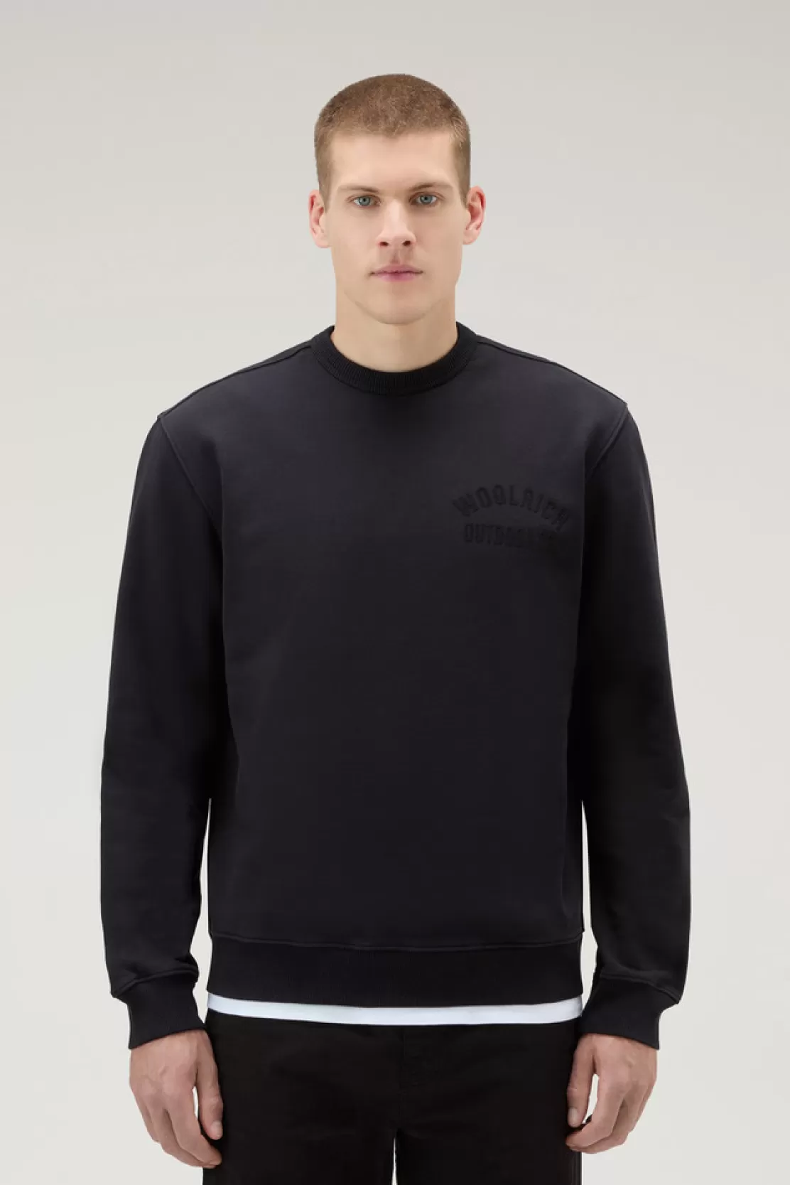 Woolrich Sweatshirt Mit Rundhalsausschnitt Aus Reiner Baumwolle Black Best Sale