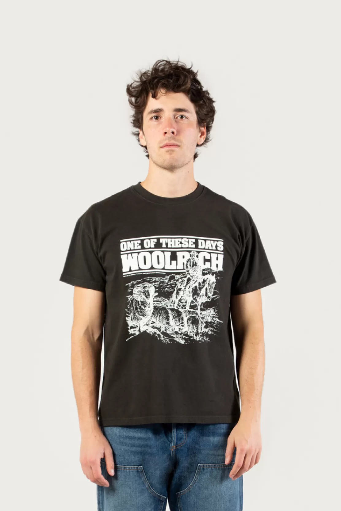 Woolrich T-Shirt Aus Reiner Baumwolle - One Of These Days / Faded Black Clearance