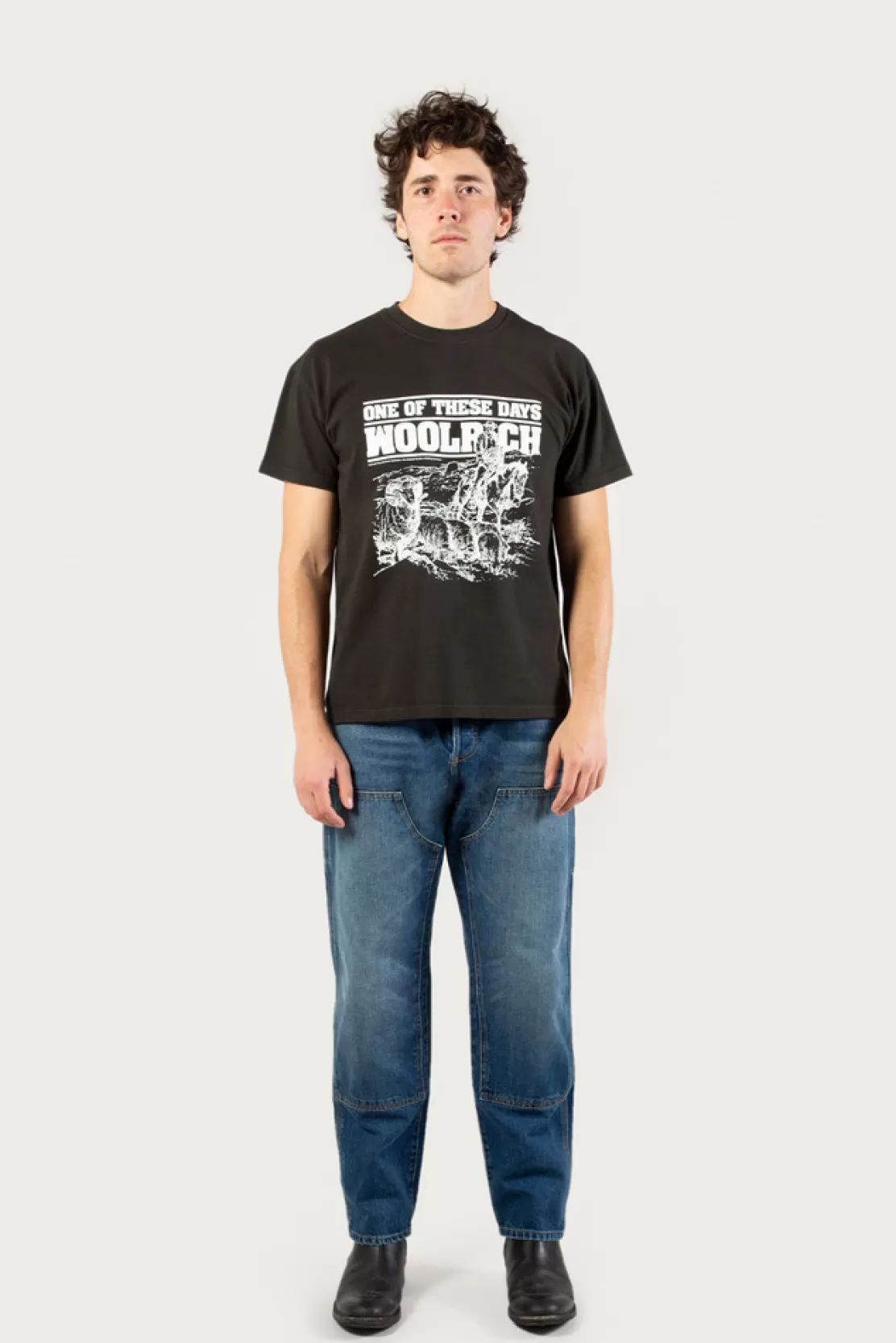 Woolrich T-Shirt Aus Reiner Baumwolle - One Of These Days / Faded Black Clearance