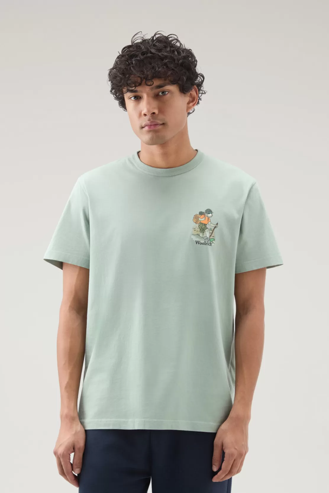 Woolrich T-Shirt Aus Reiner Baumwolle Mit Grafischem Print Sage Best