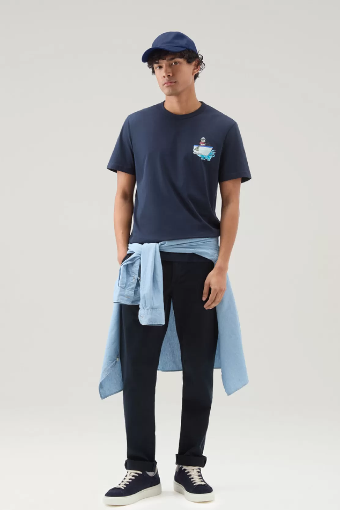 Woolrich T-Shirt Aus Reiner Baumwolle Mit Grafischem Print Melton Blue Best Sale