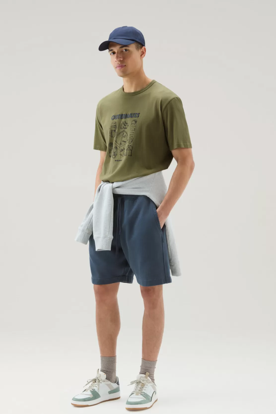 Woolrich T-Shirt Aus Reiner Baumwolle Mit Outermates-Print Lake Olive Shop