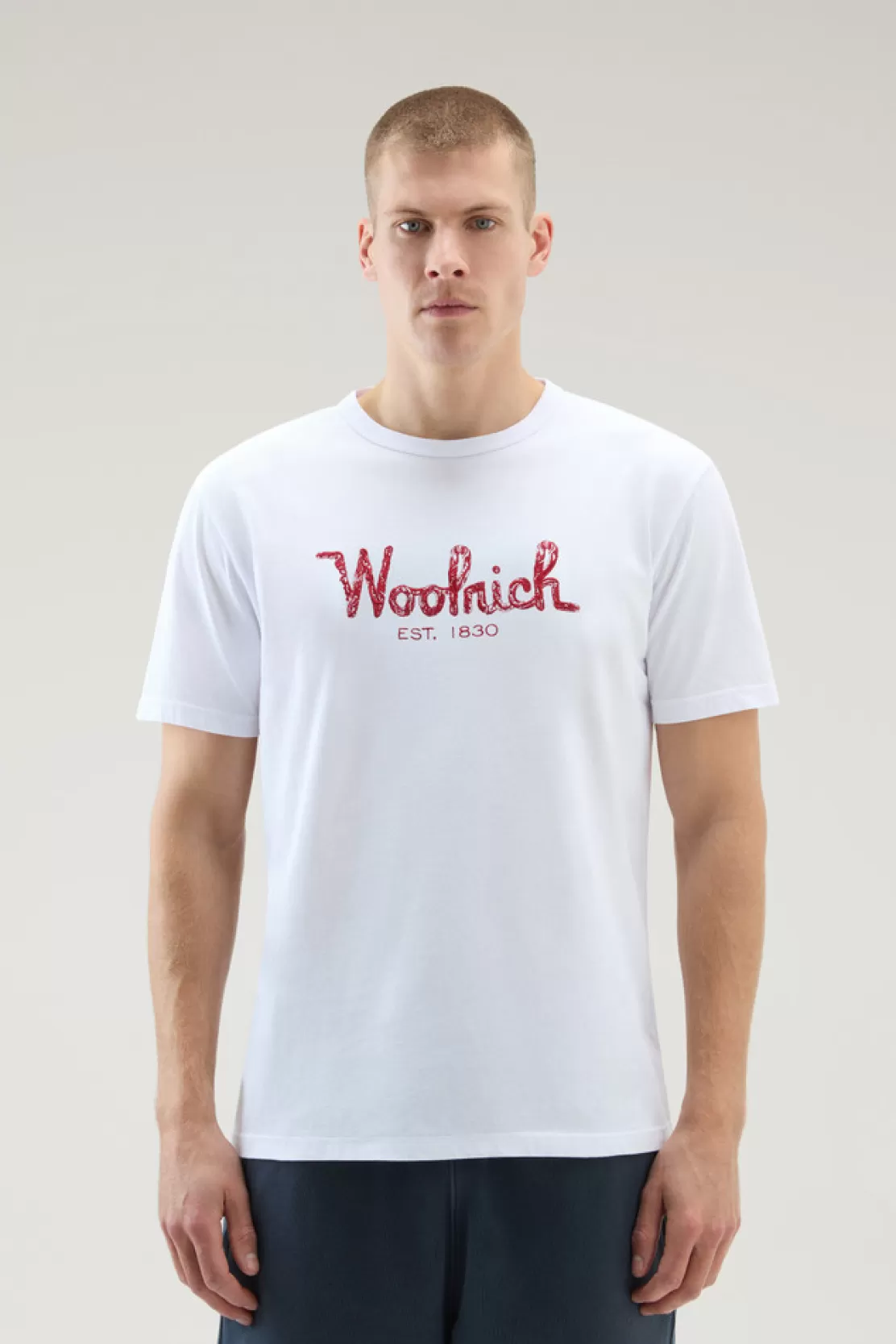 Woolrich T-Shirt Aus Reiner Baumwolle Mit Stickerei Bright White Best Sale