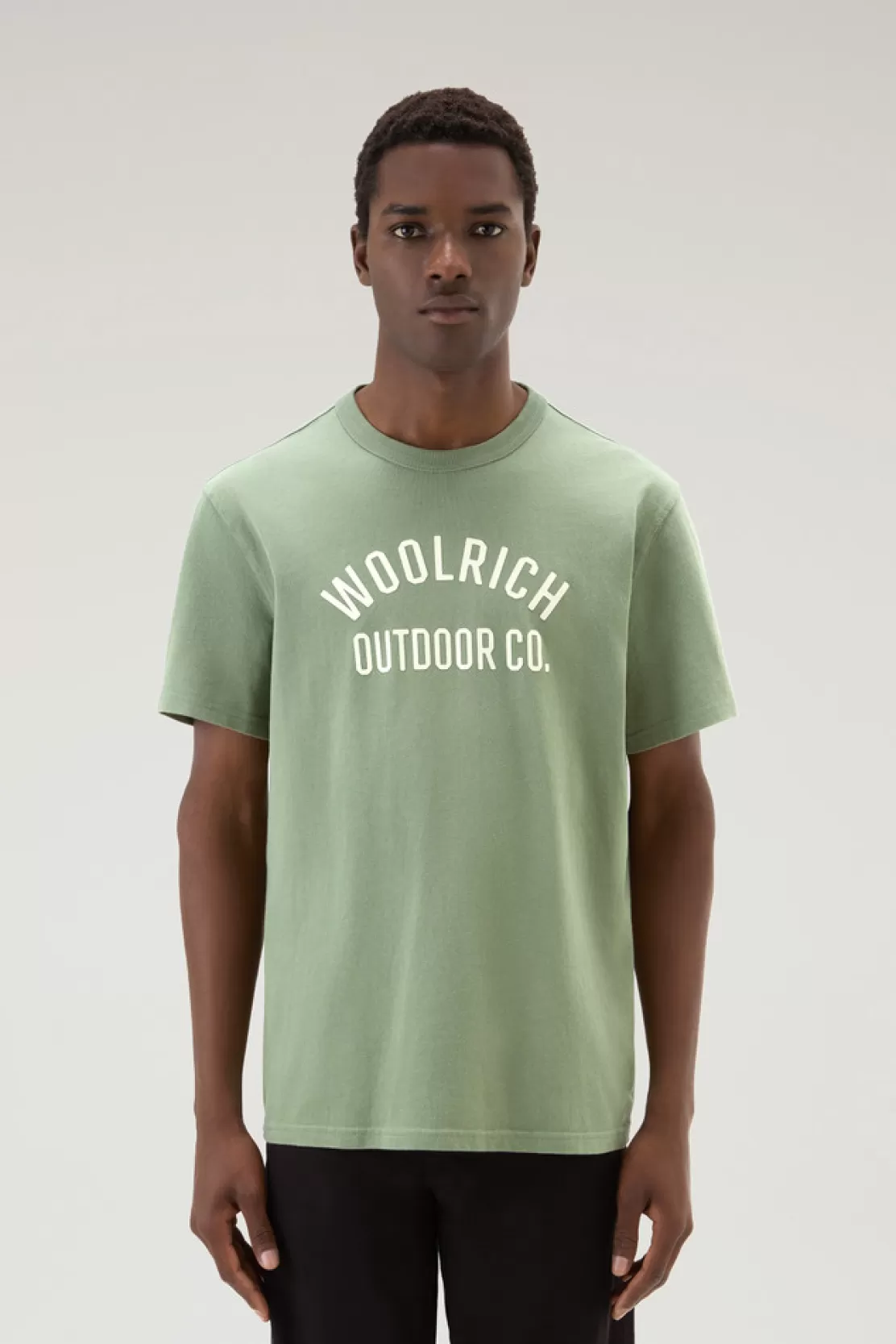 Woolrich T-Shirt Aus Reiner Baumwolle Mit Text Tundra Grey Online