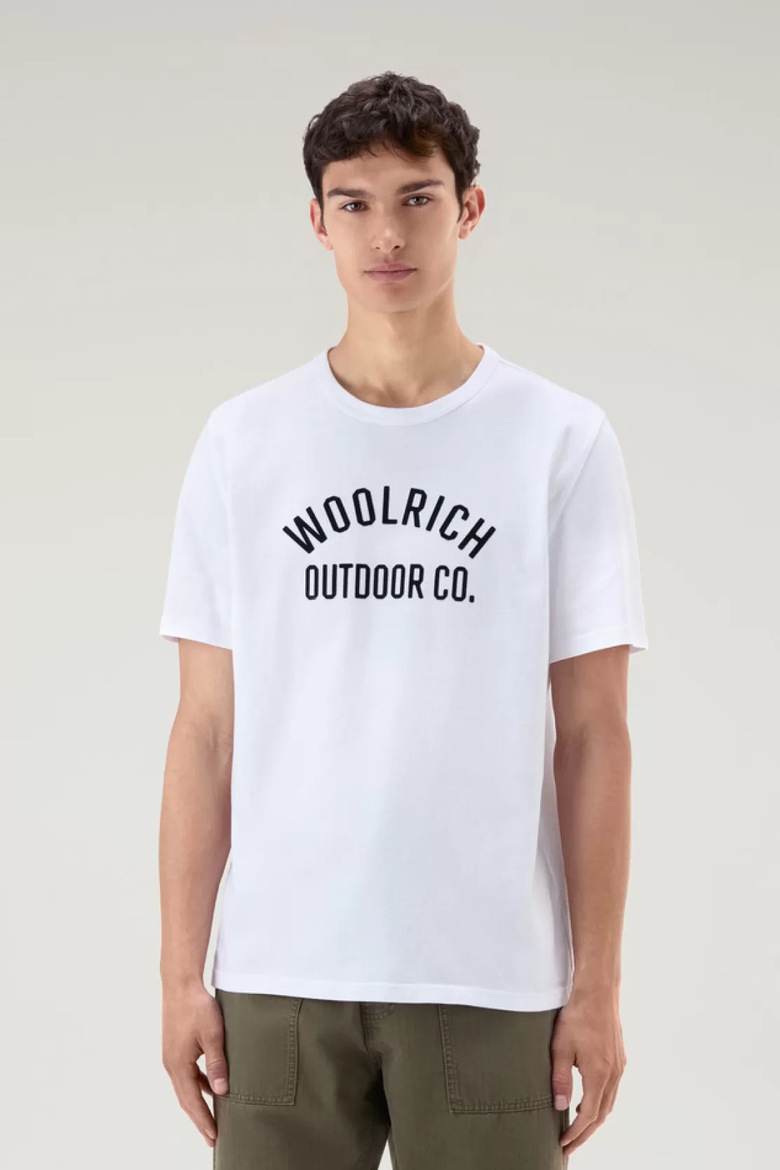 Woolrich T-Shirt Aus Reiner Baumwolle Mit Text Bright White Shop