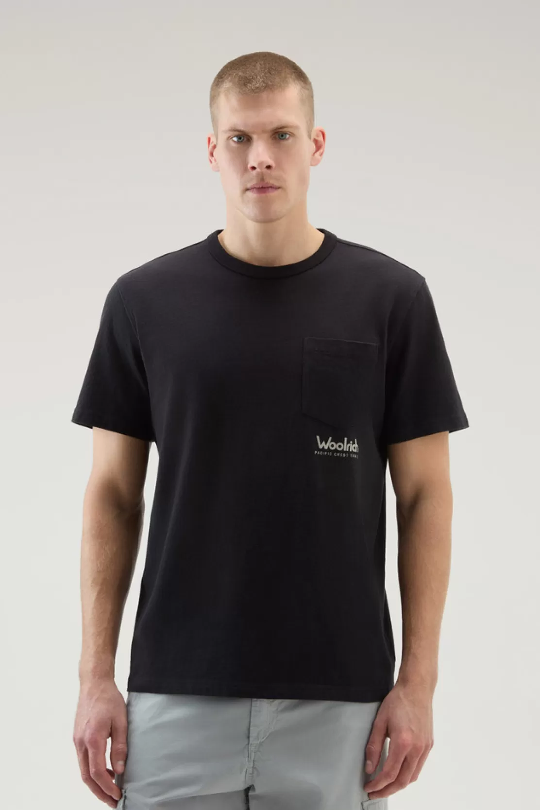 Woolrich T-Shirt Aus Reiner Baumwolle Mit Trail-Print Black Online