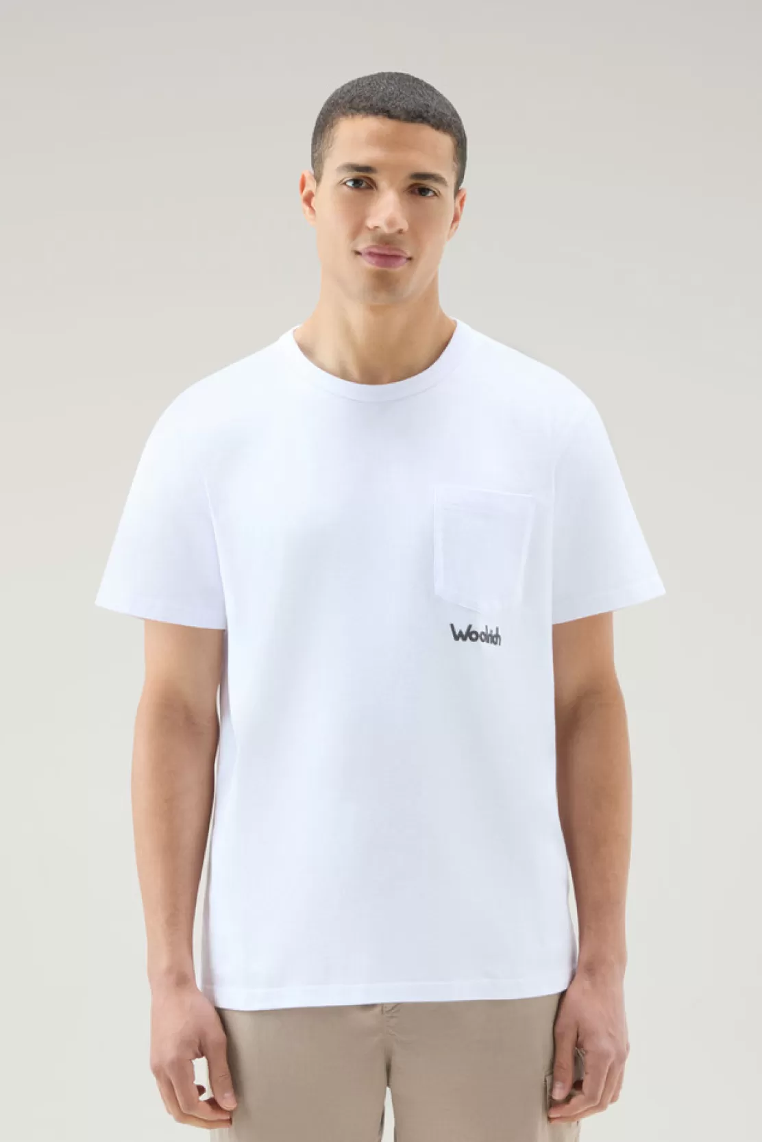 Woolrich T-Shirt Aus Reiner Baumwolle Mit Trail-Print Bright White Best Sale