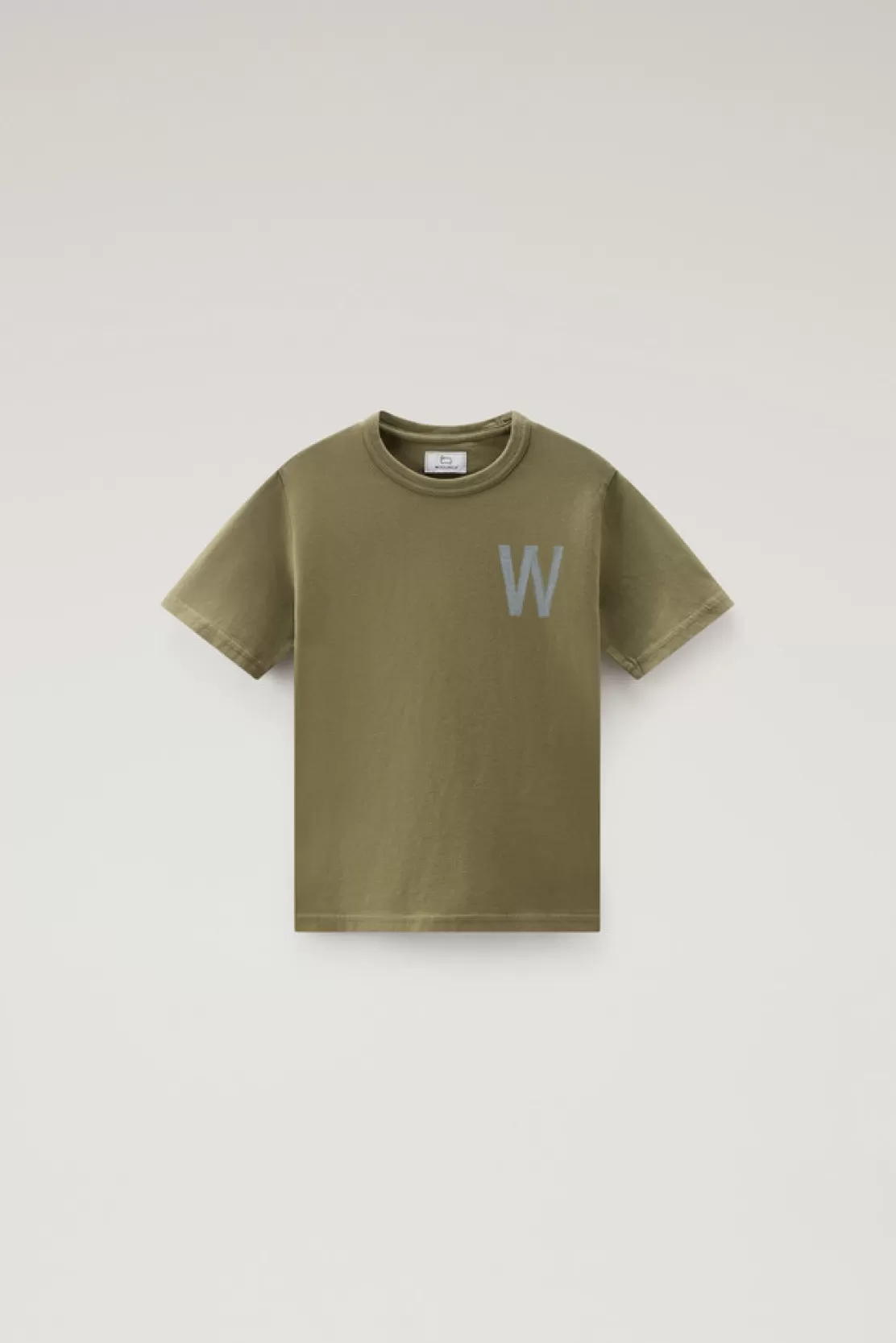 Woolrich T-Shirt Für Jungen Aus Reiner Baumwolle Mit Print Lake Olive Cheap