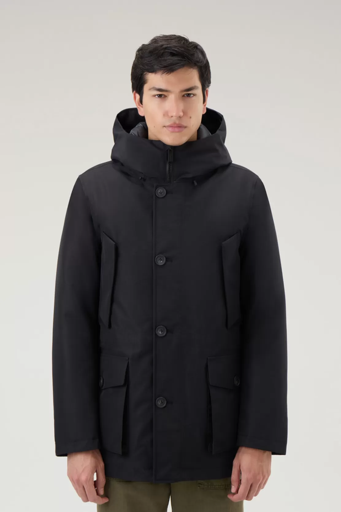 Woolrich Wasserdichter Mountain GORE-TEX Parka Mit Kapuze Off Black Hot