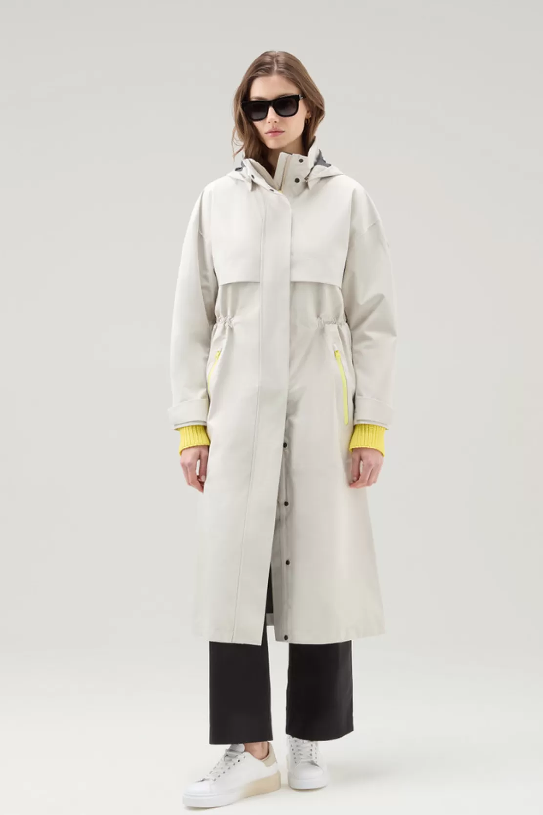 Woolrich Wasserdichter Parka Aus Light Stretch-Gewebe Mit Abnehmbarer Kapuze Light Oak Hot