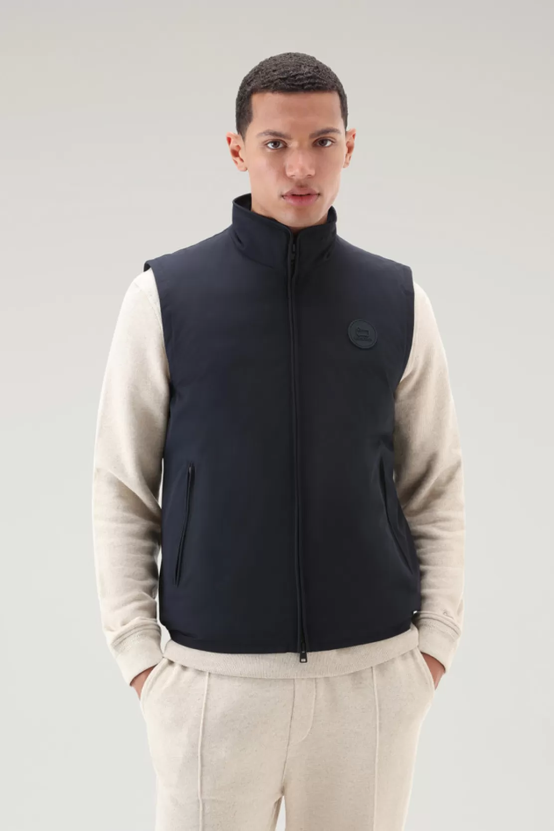 Woolrich Wattierte Weste Pacific Melton Blue Shop