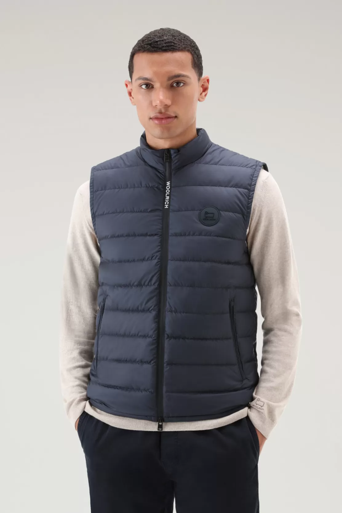 Woolrich Wattierte Weste Sundance Melton Blue Outlet