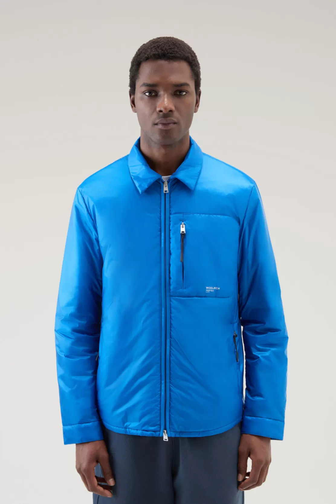 Woolrich Wattiertes Overshirt Aus Recyceltem Pertex Quantum Snorkel Blue Outlet