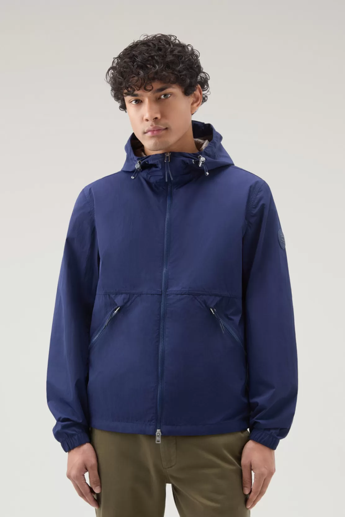 Woolrich Windjacke Aus Crinkle-Nylon Mit Kapuze Maritime Blue Best Sale